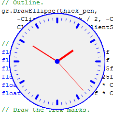 [Draw an analog clock in C#]