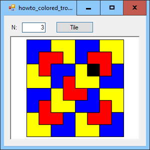 [Tile a board with colored trominoes in C#]