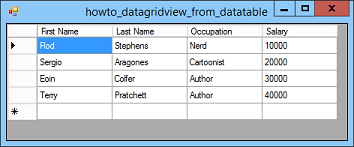 Build a DataTable and bind it to a DataGridView