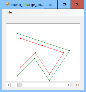 [Enlarge a polygon that has colinear vertices in C#]