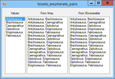 [Enumerate pairs of objects in arrays or IEnumerables in C#]