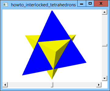 Draw interlocked tetrahedrons