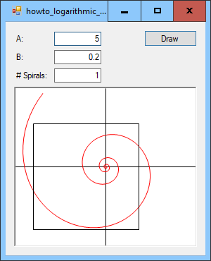 [Draw a logarithmic spiral in C#]