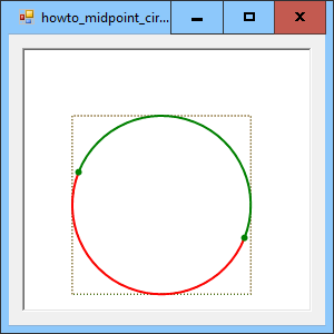 [Connect two points with arcs of midpoint circles in C#]