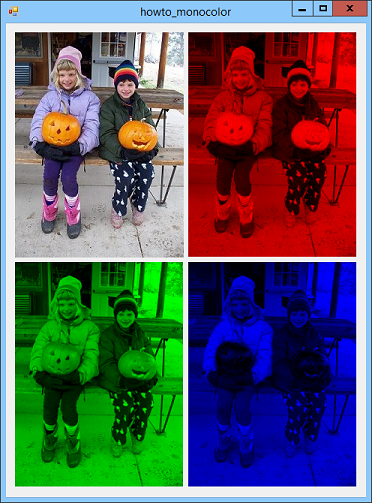 convert an image to shades of red, green, or blue