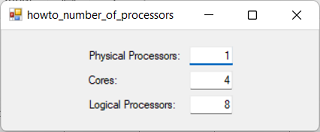 [Use WMI to get the number of physical and logical processors in C#]