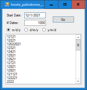 [Find palindrome dates in C#]