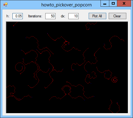 [Draw a Pickover popcorn fractal in C#]