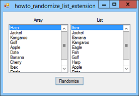 [Make extension methods that randomize arrays and lists in C#]