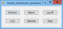 [Make Windows shutdown, reboot, log off, lock, hibernate, and sleep in C#]