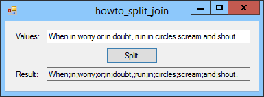 [Split and join strings in C#]