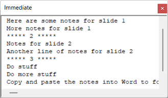 [Use VBA to extract notes form a PowerPoint presentation]