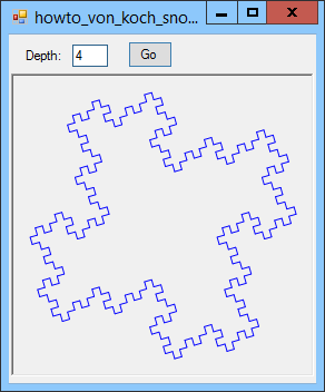 [Draw a recursive von Koch snowflake fractal in C#]