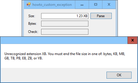 C# Helper: Define custom exception classes in C#