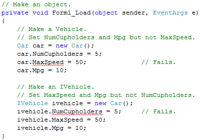 [Define and implement an interface in C#]