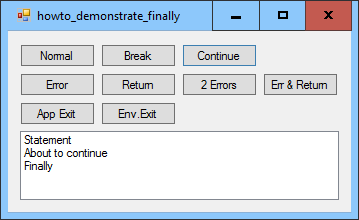 [Understand when a finally block is executed in C#]