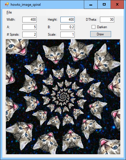 [Draw an image spiral in C#]