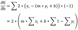 2 * (m * Sum[xi] + b * Sum[1] - Sum[yi])
