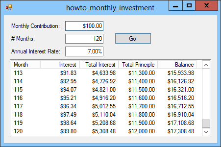 Calculate interest on investment discount