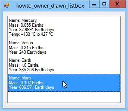 owner-drawn ListBox