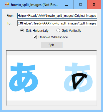 [Split images into halves in C#]