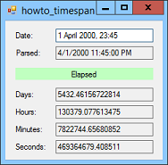 [Find the days, hours, minutes, or seconds between two dates in C#]